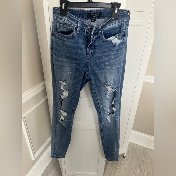 Judy Blue Distressed Skinny Jeans | Women’s Size 5/27 | Mid Rise Stretch Casual - Picture 2 of 6